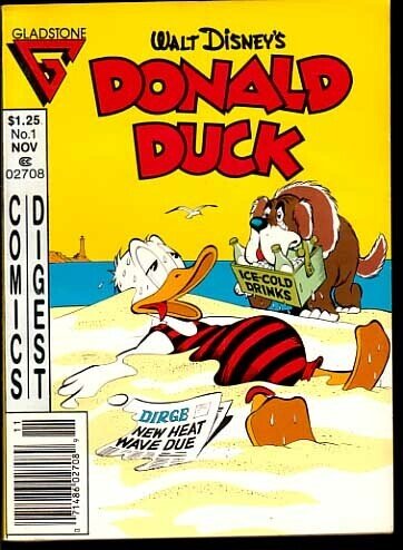 Donald Duck Digest #1 (Newsstand) VF ; Gladstone | Beach Swimsuit Lighthouse