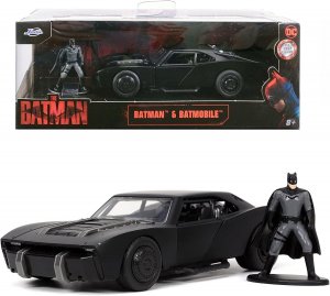 Batmobile Matt Black w/ Batman Diecast Figurine The Batman (2022) 1/32 Diecast