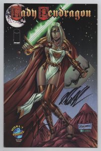 Lady Pendragon #2 World Comics Exclusive Variant Signed 2x (Image, 1998) FN/VF