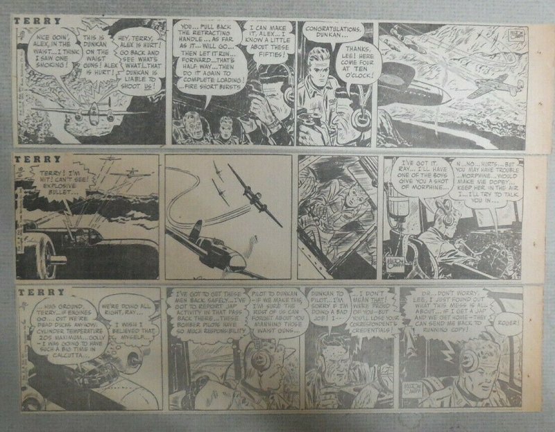 (311) Terry Dailies by Milton Caniff from 1944  Size: 3 x 10 inches