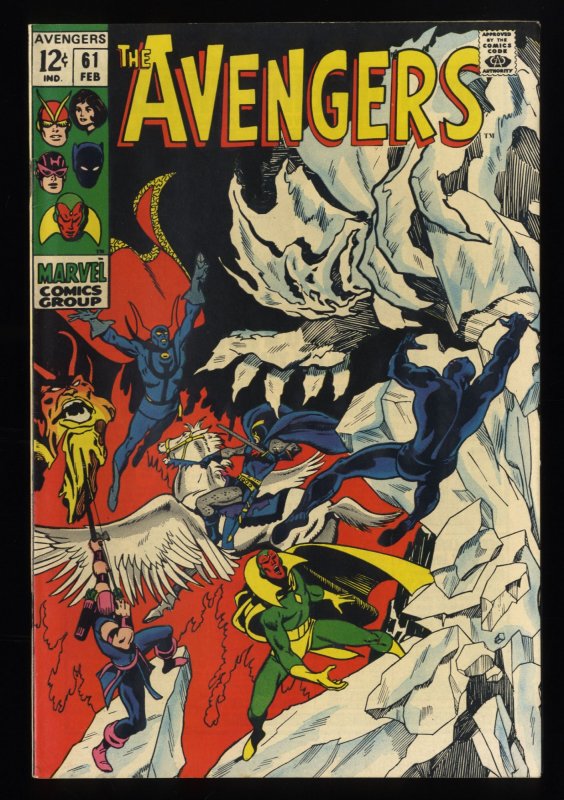 Avengers #61 VF+ 8.5 John Buscema Cover Art! 1969 Black Panther!