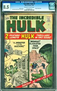 The Incredible Hulk #4 (1962) CGC Graded 8.5 - Origin Retold