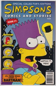 Simpsons Comics and Stories (1993) Bartman, 1st Simpsons comic NEWSSTAND EDITION