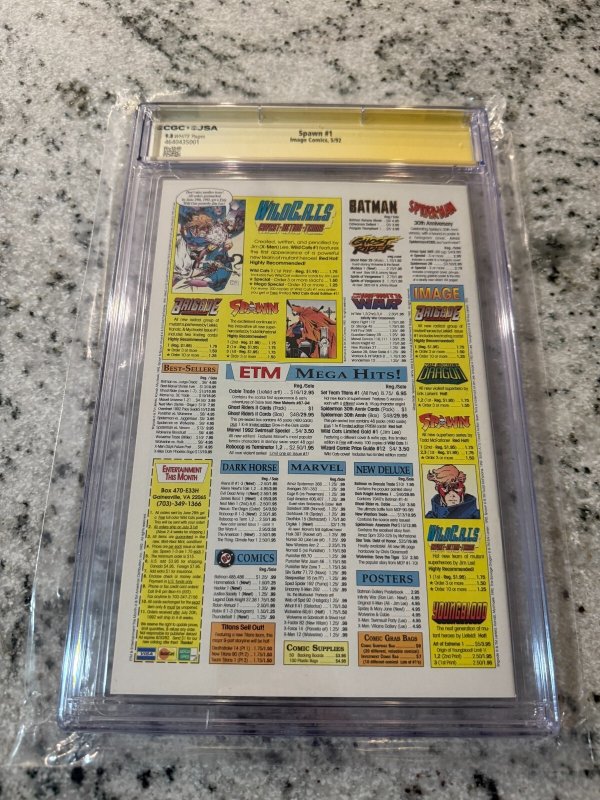 Spawn # 1 CGC / JSA Graded 9.8 Image Comic Book SIGNED Todd McFarlane JH19