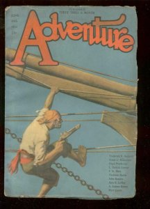 ADVENTURE PULP-6/30 1922-PIRATE COVER BY RALPH B FULLER VG
