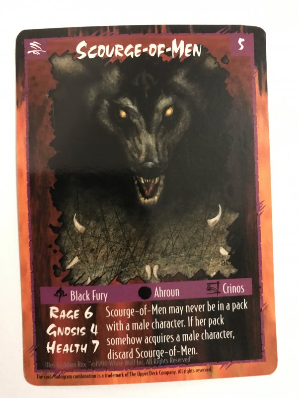 SCOURGE-OF-MEN : RAGE LEGACY of the TRIBES Character CCG Card; White Wolf TCG
