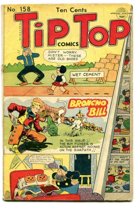 TIP TOP #158 1949-NANCY & SLUGGO- ORIGIN BRONCO BILL fair