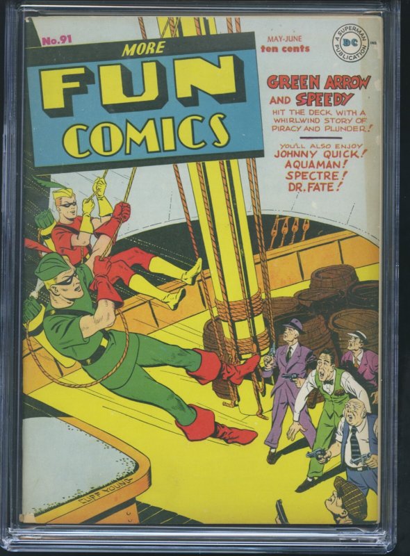 MORE FUN COMICS #91 - CGC-7.5, OW-W - Spectre - Dr Fate - Aquaman - Golden Age