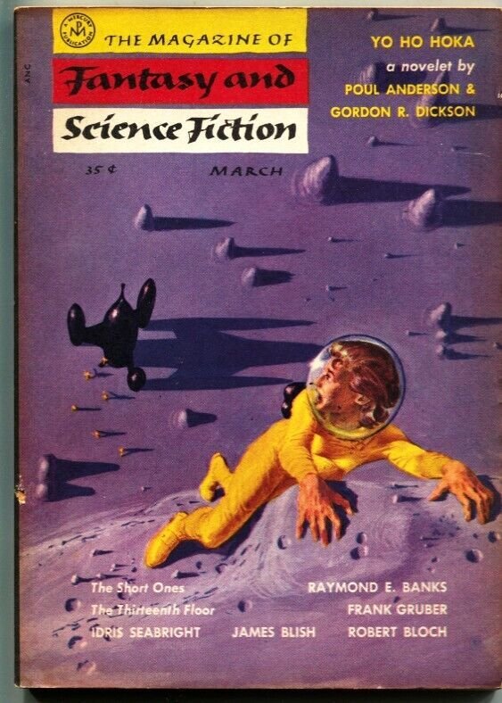 MAGAZINE OF FANTASY AND SCIENCE FICTION-March 1955-Science Fiction Pulp Thrills