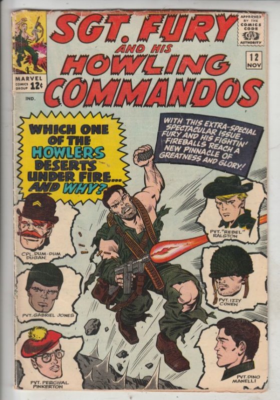 Sgt. Fury and His Howling Commandos #12 (Nov-64) VG/FN+ Mid-Grade Sgt. Fury, ...