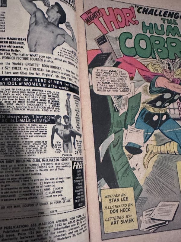 Journey into Mystery #98 (1963)introducing the cobra