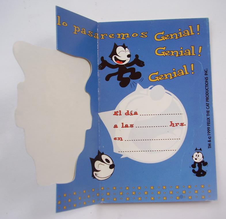 Felix the Cat Greeting Cards Set Spanish Felix el Gato Set Tarjetas Invitacion