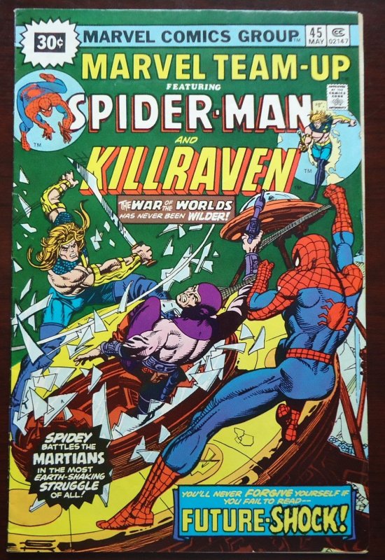 Marvel Team-Up #45 (1976) VERY GOOD  .30 Variant  bad spine roll, off-white page