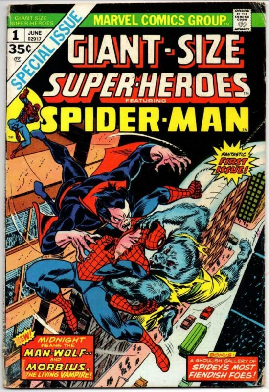 GIANT-SIZE SUPER-HEROES SPIDER-MAN #1, VG+, Morbius, 1974, more ASM in store 