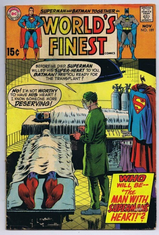 World's Finest #189 Superman Batman ORIGINAL Vintage 1969 DC Comics  