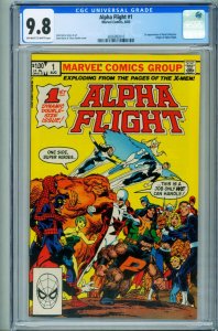 ALPHA FLIGHT #1 CGC 9.8 -- MARVEL -- comic book -- 1st issue -- 3826992010