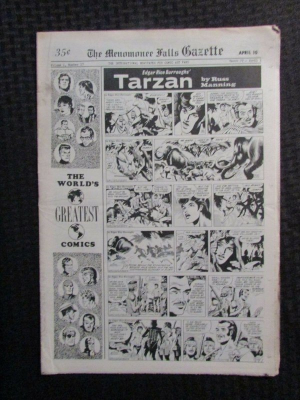 1972 April 10 MENOMONEE FALLS GAZETTE Comic Weekly #17 FN 6.0 Air Hawk Tarzan