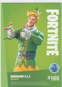 Fortnite Codename E.L.F. 165 Rare Outfit Panini 2019 trading card series 1