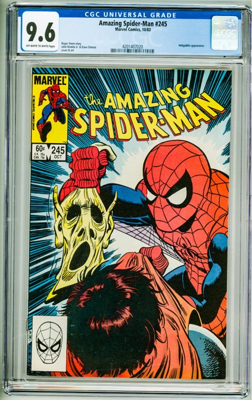 The Amazing Spider-Man #245 (1983) CGC 9.6! OWW Pages!