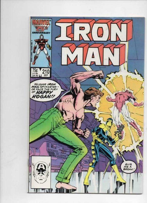 IRON MAN #210, VF Tony Stark, Happy, 1968 1986, more IM in store, Marvel