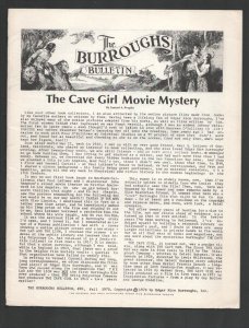 Burroughs Bulletin #20 1970-Edgar Rice Burroughs & TarzanFanzine-The Cave Gir...