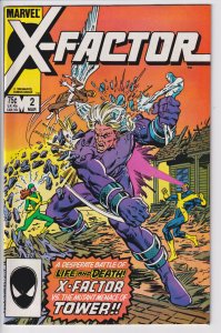 X-FACTOR #2 (Mar 1986) NM- 9.2 white!