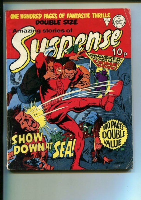 AMAZING STORIES OF SUSPENSE-#115-BRITISH-HORROR-DARE DEVIL-MANEELY--SCI FI-vg