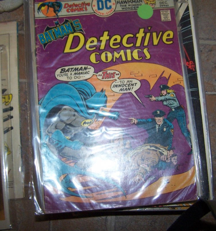 DETECTIVE COMICS  # 454 BATMAN 1975 dc hawkman + ernie chan art BRONZE AGE 