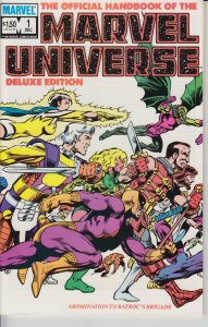 OFFICIAL HANDBOOK OF THE MARVEL UNIVERSE DELUXE EDITION #1 (Dec 1985) NM+ 9.6