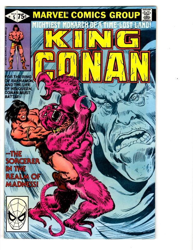 5 King Conan Marvel Comic Books #1 2 3 4 5 Barbarian Roy Thomas John Buscema CB1