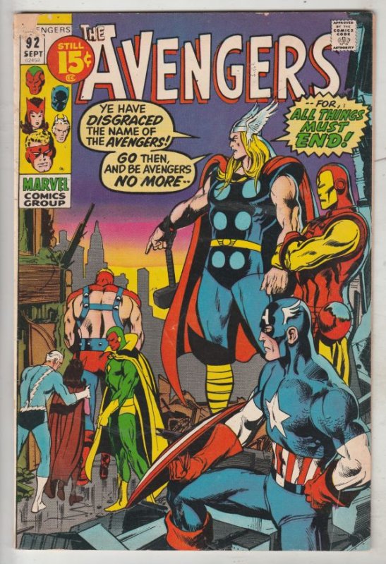 Avengers, The #92 (Sep-71) FN/VF Mid-High-Grade Avengers