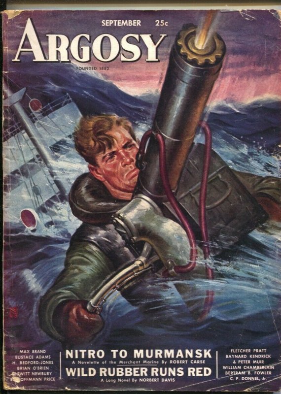 Argosy 9/1943-Popular--First bed-sheet issue-format change-Rafael DeSoto-pulp...