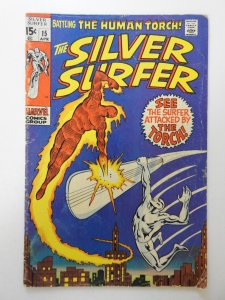 The Silver Surfer #15 (1970) GD+ Condition top staple detached, moisture stain