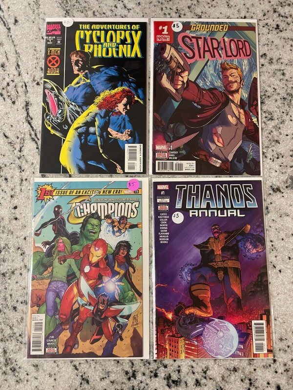 4 Marvel Comics Thanos Annual 1 Champions 19 Starlord 1 Cyclops 1 NM 1st 53 J801 