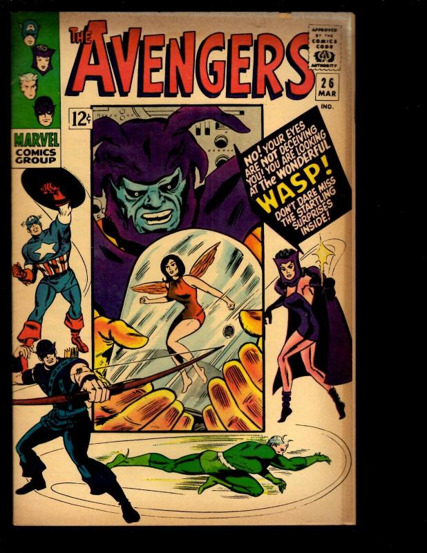 Avengers # 26 FN Marvel Comic Book Hulk Thor Iron Man Captain America Vision NE3