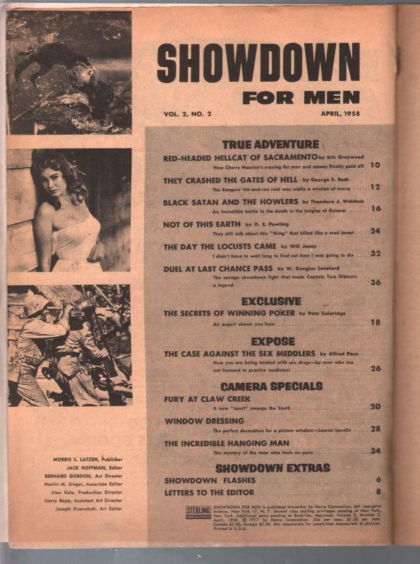 Showdown For Men 4/1958-Sterling-Laurel Lavell-cheesecake-exploitation-G