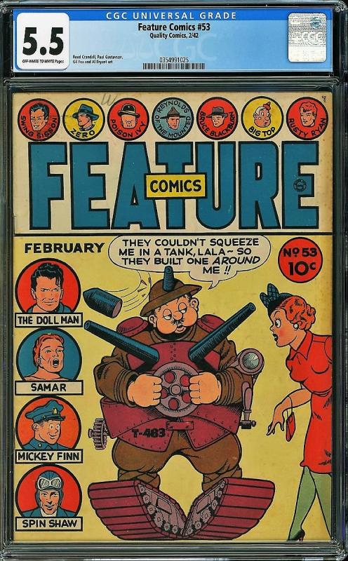 Feature Comics #53 (Quality Comics, 1942) CGC 5.5