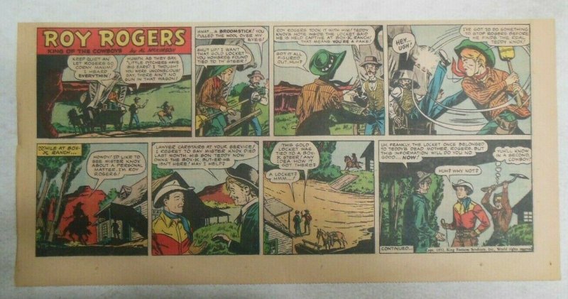Roy Rogers Sunday Page by Al McKimson from 7/6/1952 Size 7.5 x 15 inches 