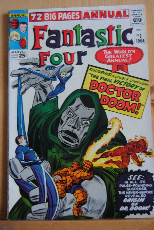 Fantastic Four Annual #2, Dr. Doom Origin, 6.0, ow/white pages