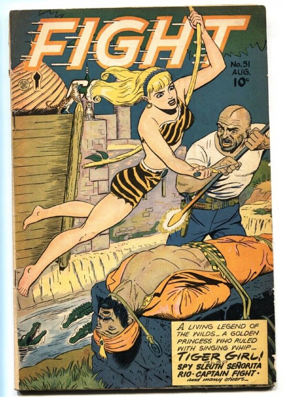 FIGHT #51-1947-TIGER GIRL-MATT BAKER-ORIGIN STORY-FICTION HOUSE-vg