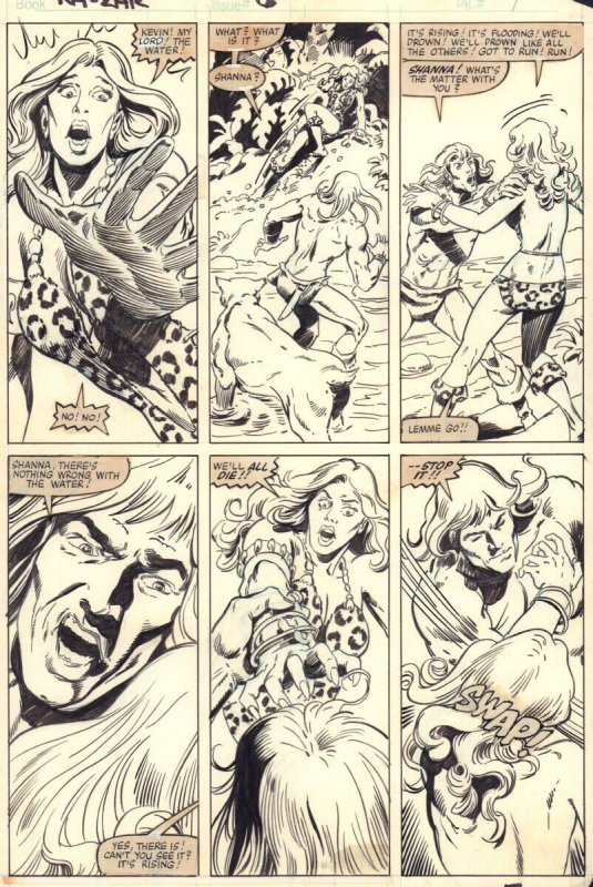 Ka-Zar the Savage #6 p.7 - Ka-Zar, Shanna, & Zabu - 1981 art by Brent Anderson