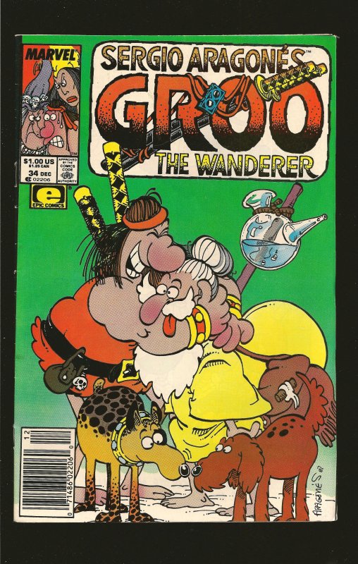 Marvel Comics Sergio Aragones Groo the Wanderer #34 (1987)