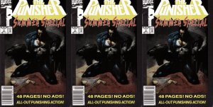 The Punisher Summer Special #2 Newsstand Covers (1991-1994) Marvel - 3 Comics