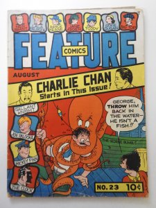 Feature Comics #23 (1939) Charlie Chan Starts! Fair/Good Condition! 5 SS