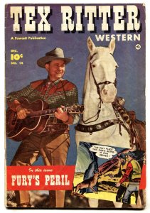 Tex Ritter #14 -- 1952- Fawcett Golden Age Western comic book