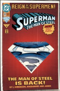Superman: The Man of Steel #22 Die-Cut Cover (1993) Steel [Key Issue]