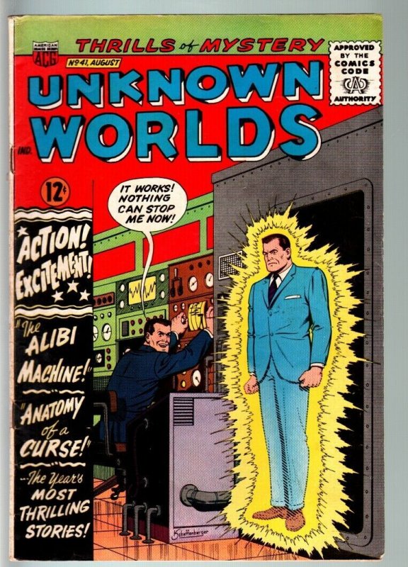 UNKNOWN WORLDS #41-1965-ACG-HORROR-WILD COVER-FN- FN-