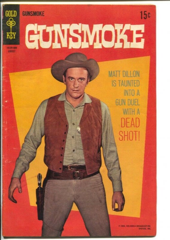 Gunsmoke #4 1969-Gold Key-James Arness TV series photo cover-Matt Dillon-VG 