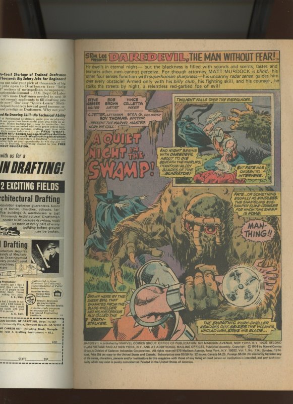 (1974) Daredevil #114: BRONZE AGE! KEY ISSUE! COMBINED SHIPPING! (6.0)