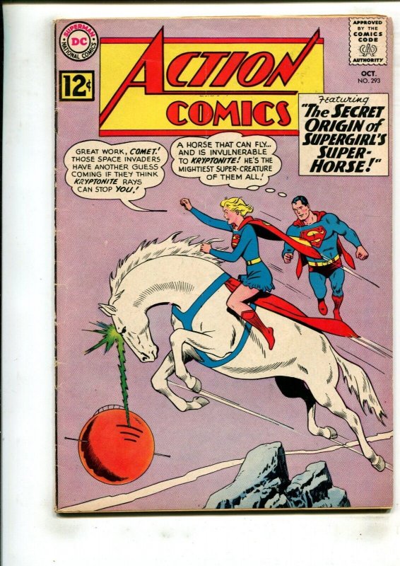 ACTION COMICS #293 (5.5) SUPERGIRL AND COMET!! 1962